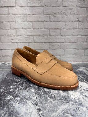 Adelante Shoe Co. Sofia Penny Loafers in Oatmeal Leather W9EE